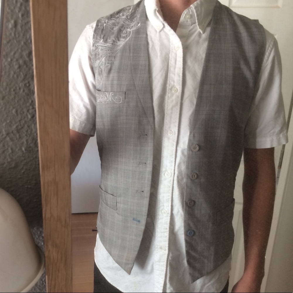Monarchy men's silver grey vest